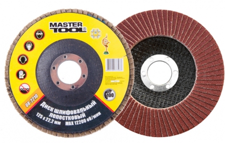Диск шлифовальный Mastertool  лепестковый Т27 зерно 100 125*22 мм