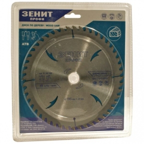 Диск пильний Зенит Профи по дереву 185x20/16, ATB 48