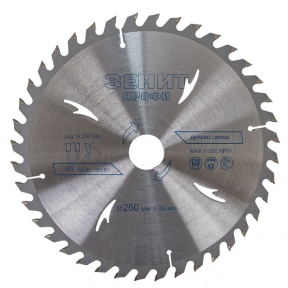 Диск пильний Зенит Профи по дереву 250x32/30/25.4, ATB 40