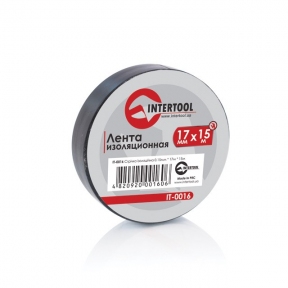 Лента изоляционная 0,15 мм x 17 мм x 15 м черная INTERTOOL IT-0016