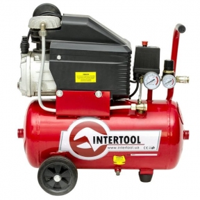 Компрессор 24 л, 1.5 кВт, 220 В, 8 атм, 206 л/мин INTERTOOL PT-0010