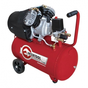 Компрессор 50 л, 2.23 кВт, 220 В, 8 атм, 354 л/мин, 2 цилиндра INTERTOOL PT-0004