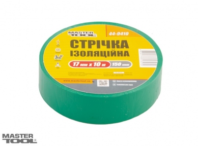 Лента изоляционная зеленая 10 шт Mastertool (44-9410)