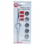 Набор плашек с держателем 6 ед (M4, M5, M6, M8, M10) INTERTOOL SD-8019